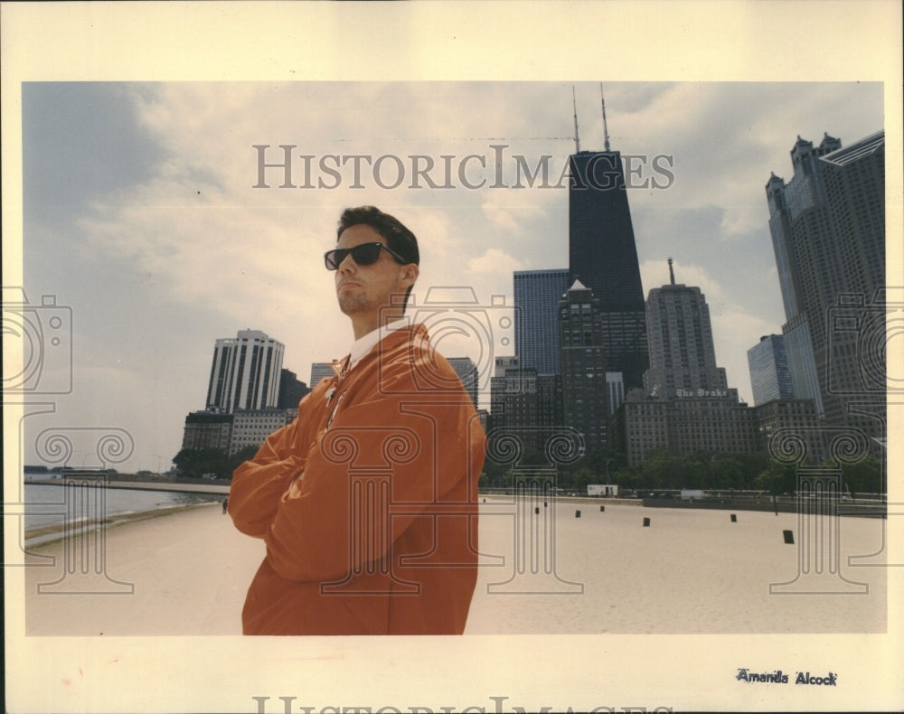 1992 Dan Angell Lifeguard Oak Street Beach - Historic Images