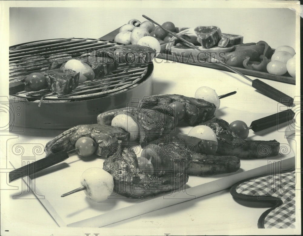 1972 Kabobs lamb Chop Grilled Roasted Food - Historic Images