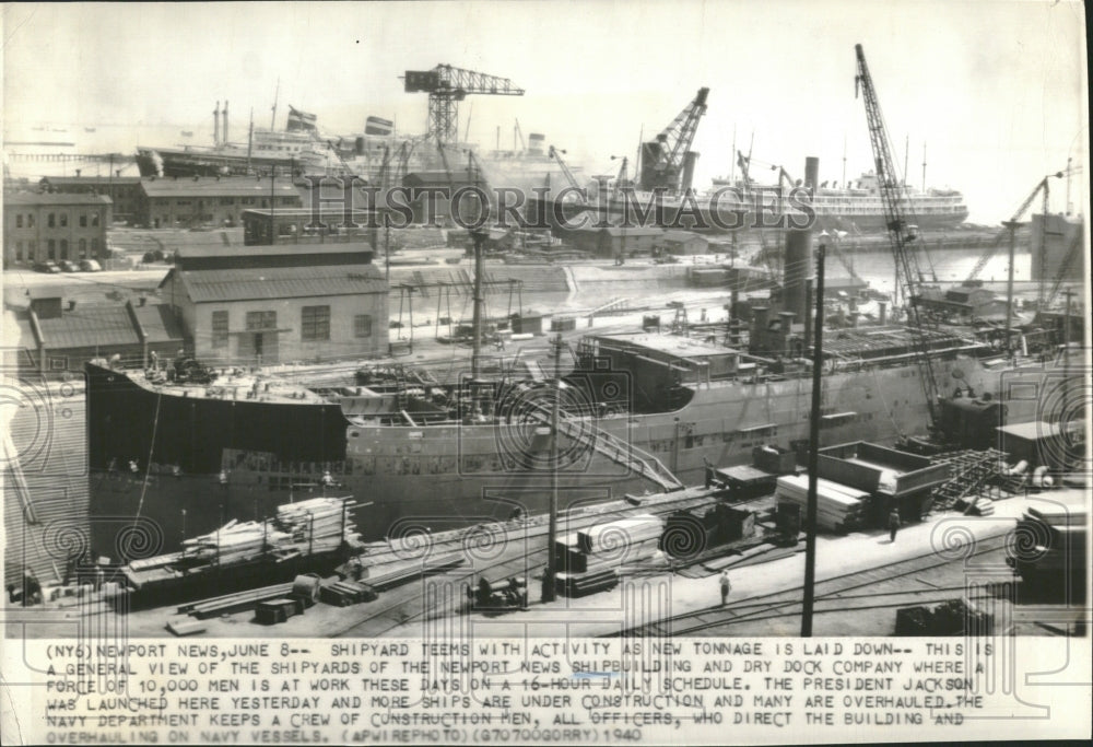 1940 Newport News Shipbuilding Dry Dock - Historic Images