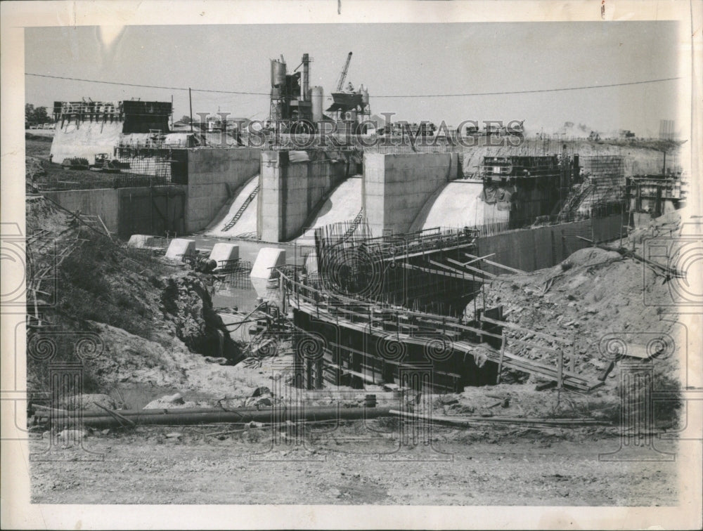 1963 Dam Kaskaskia River Carlyle III Under - Historic Images