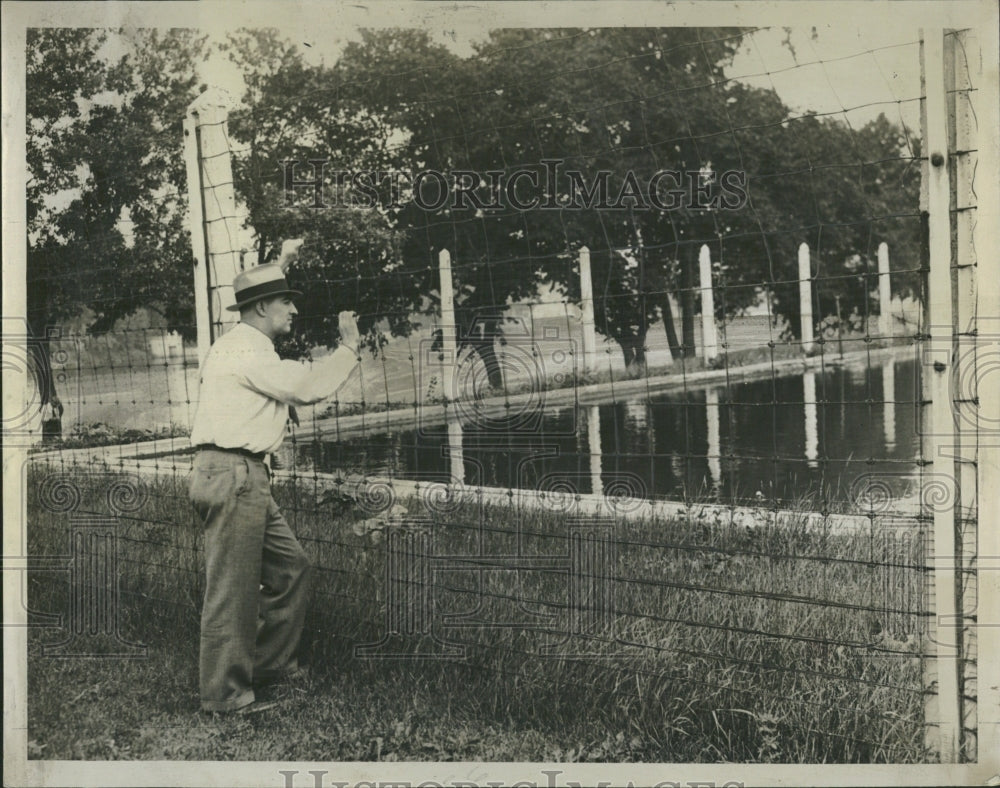 1935 Kankakee bank River Stands Person See - Historic Images