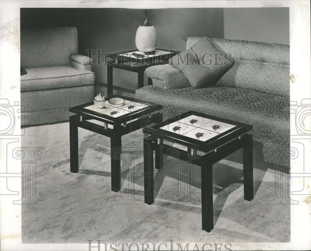 1954 Demi Table Coffee Room Easy Move New - Historic Images