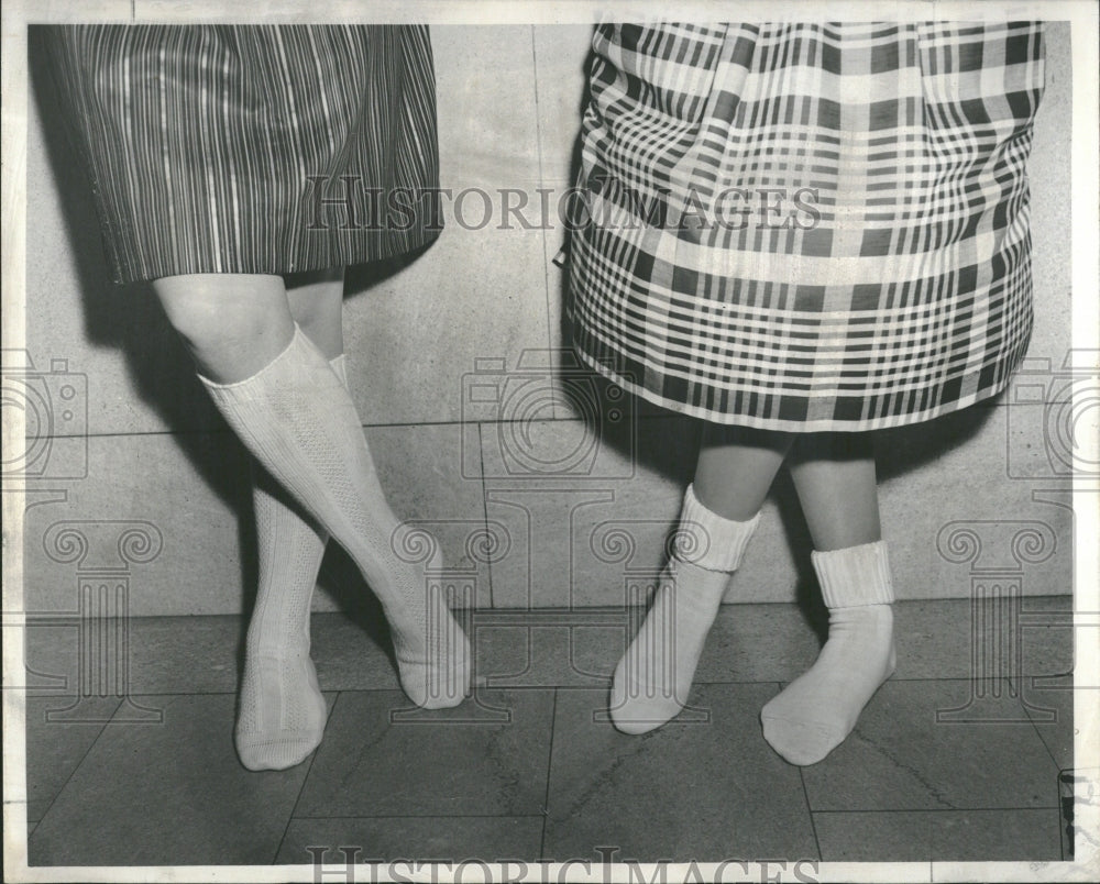 1956 Ankle Length Knee length Socks Legs - Historic Images