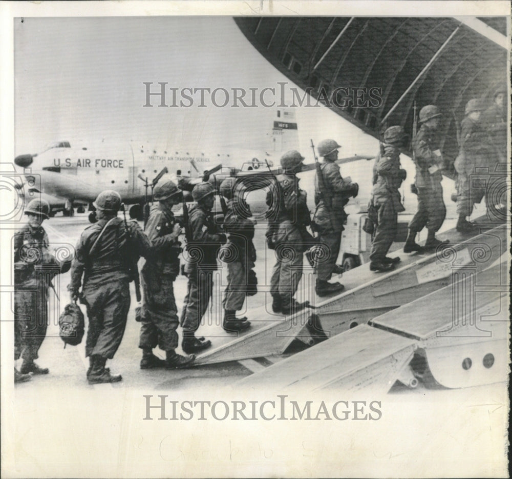 1963 Operation Big Lift Troops Board C-135 - Historic Images