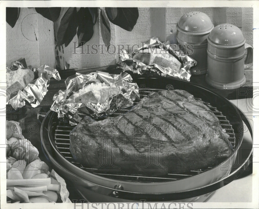 1967 Sirloin steak spicy mixture grilling - Historic Images