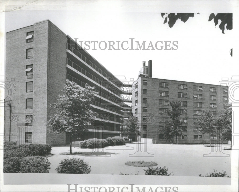 1957 Picture Coomir Court Building Trees - Historic Images