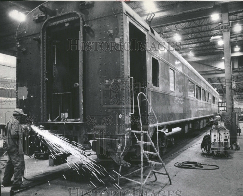 1973 Railroad slash sparks welder coach - Historic Images