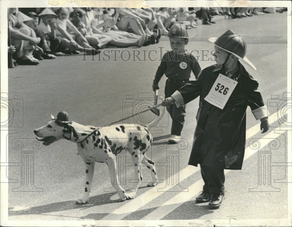 1966 Junior firemen Ronald John Zicha Dog - Historic Images