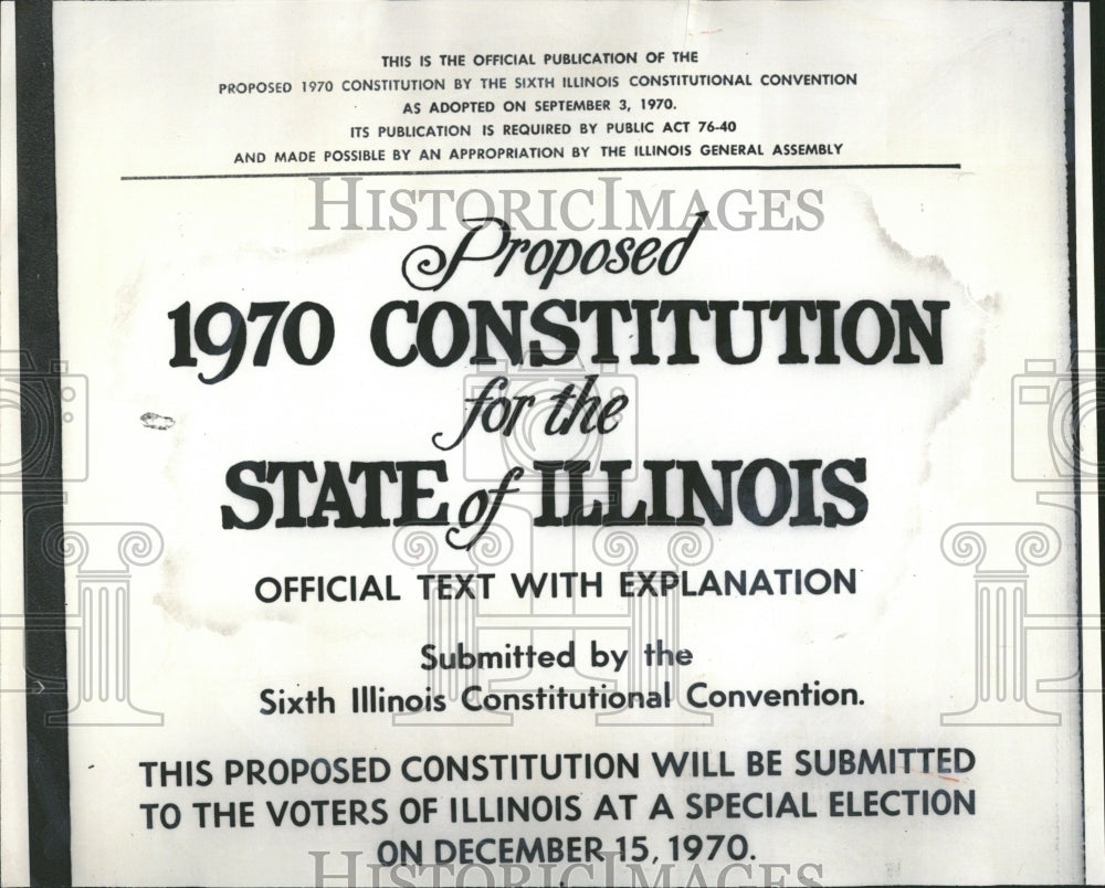 1970 Constitution State Illinois Text Vote - Historic Images