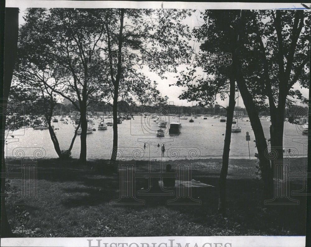 1970 Jackson Park Harbor shade trees boats - Historic Images