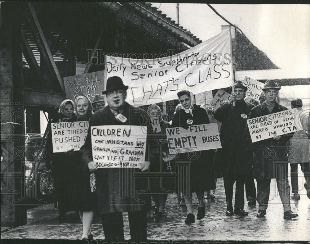 1972 Senior Citizens March Chicago Transit - Historic Images