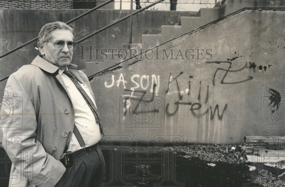 1990 Frank Scher Officer Synagogue Wall - Historic Images