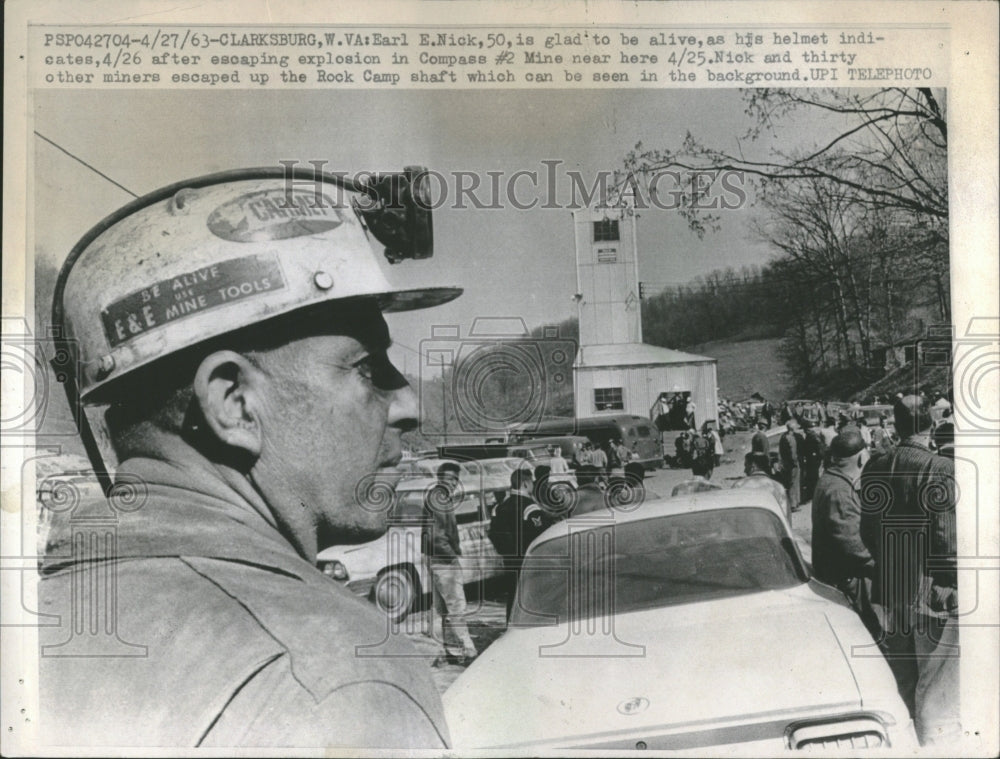 1963 Miners Explosion West Virginia Compass - Historic Images