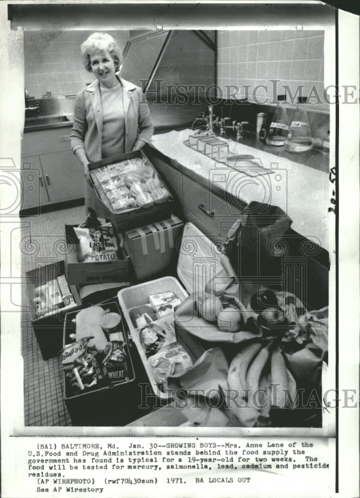 1971 US Food Drug Administration Anne Lane - Historic Images