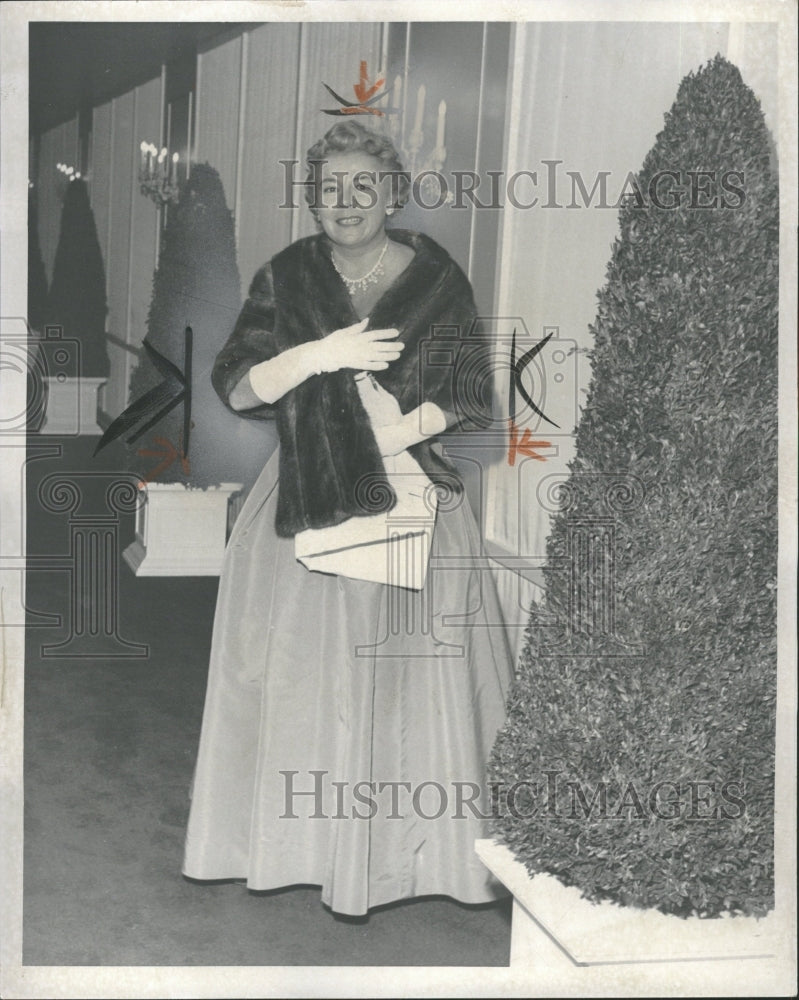 1959 Mrs Benson Ford Evening Fur Wrap - Historic Images