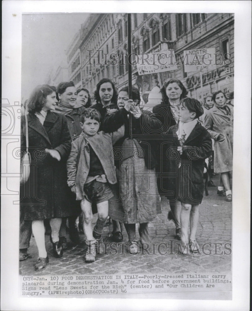 1947 Italian Food Protests - Historic Images