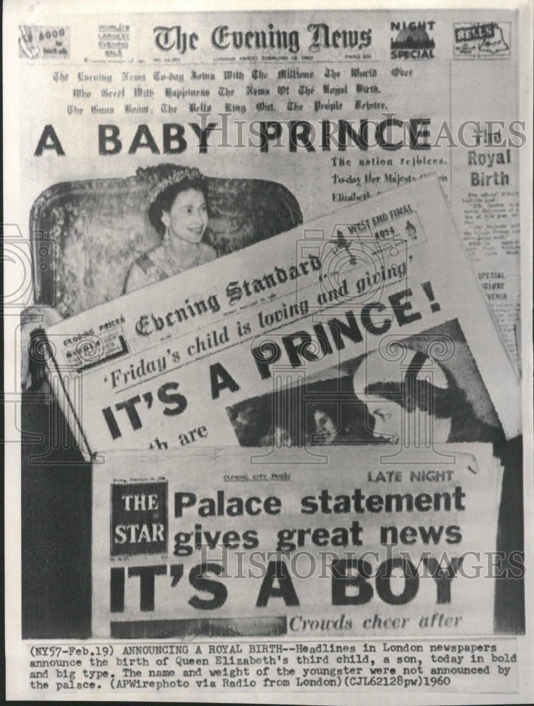 1960 London Headlines Queen Elizabeth - Historic Images