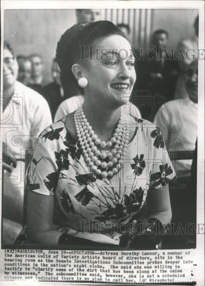 1989 Dorothy Lamour Sits in Hearing Room - Historic Images