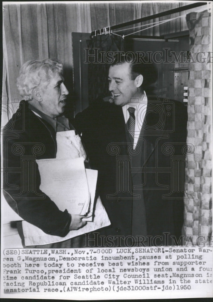 1950 Senator Warren Magnus Polling Booth - Historic Images