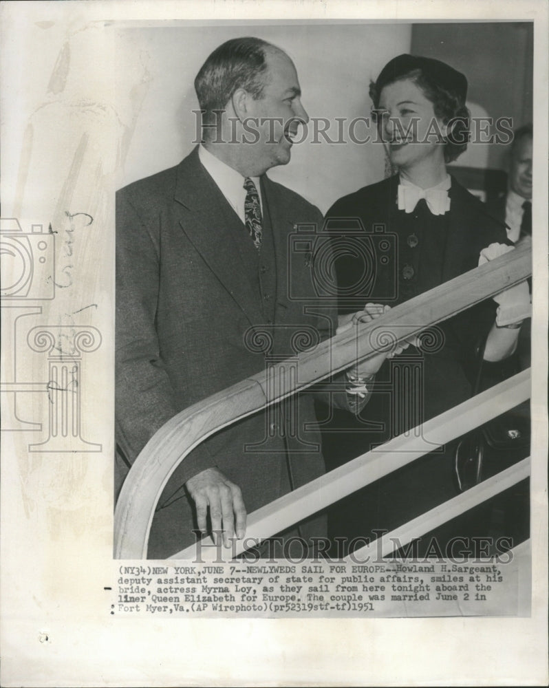 1951 Howland H. Sargeant and Myrna Loy - Historic Images