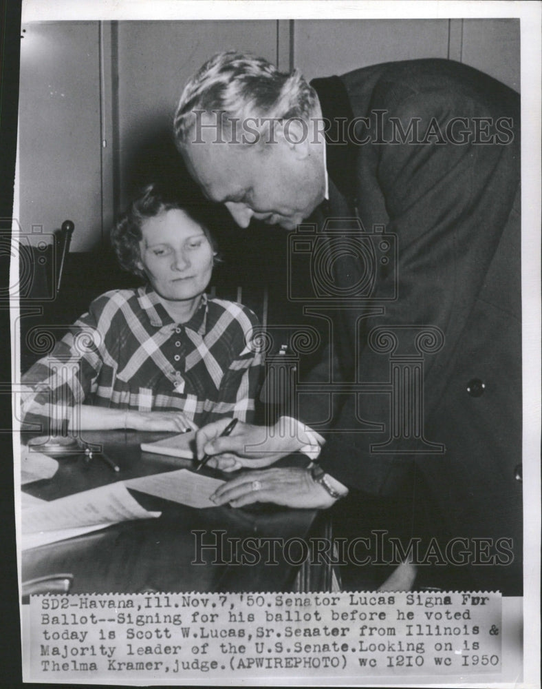 1950 Scott W.Lucas United States Senator - Historic Images