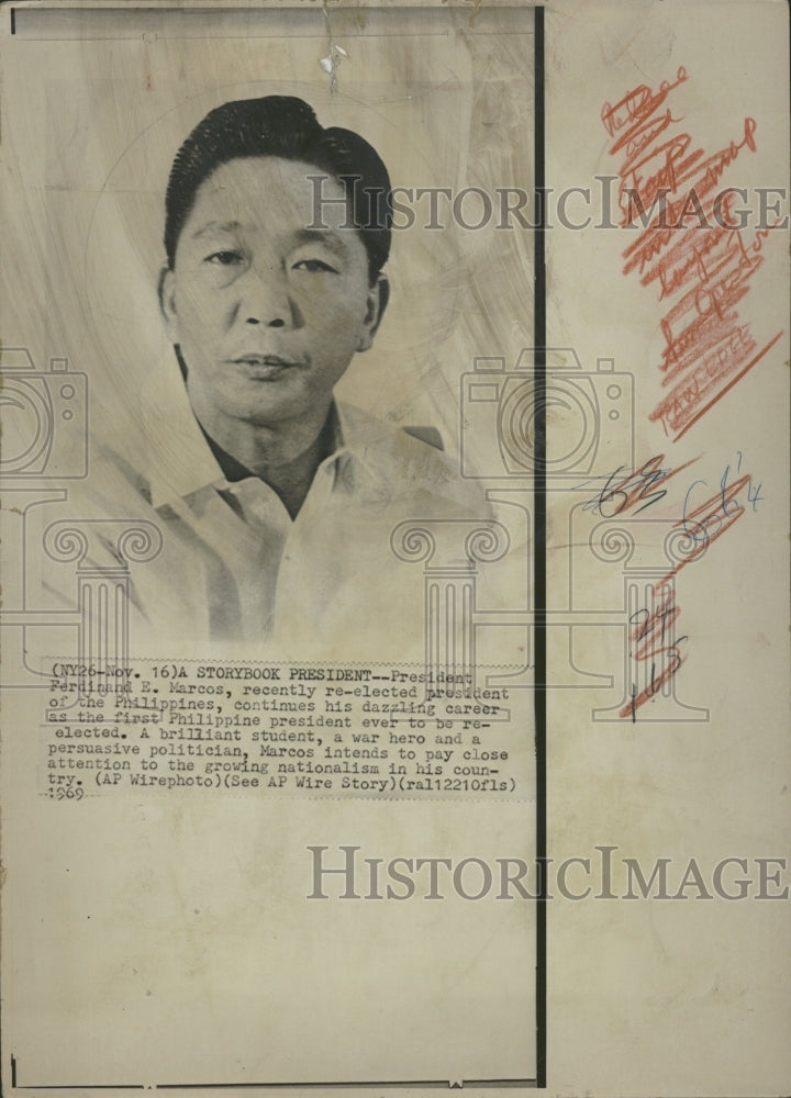 1969 Ferdinand Edralin Marcos President - Historic Images