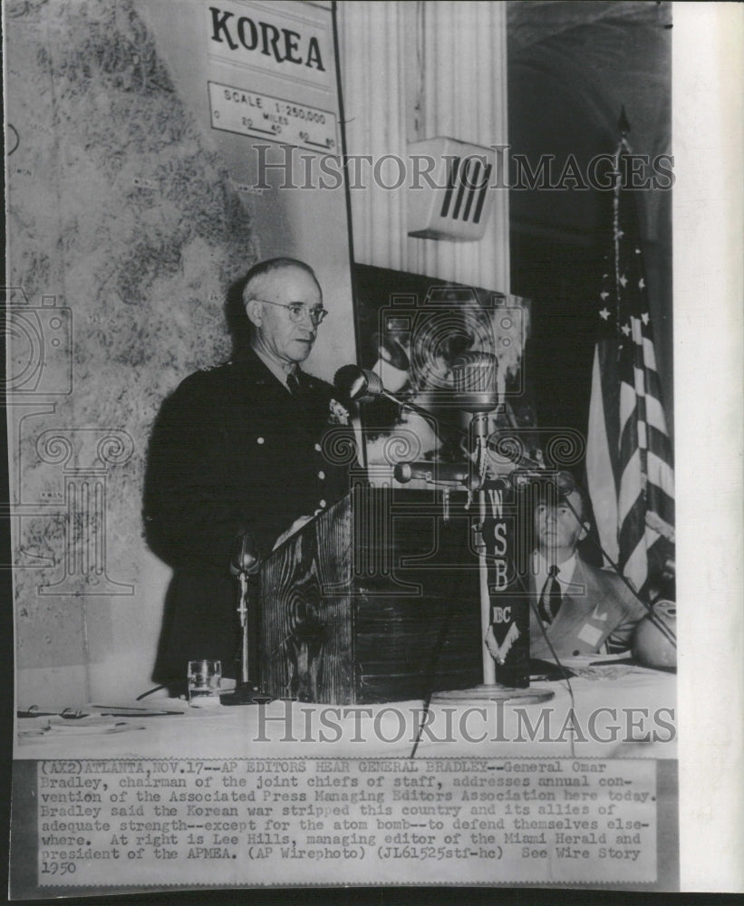 1950 General Bradley address press - Historic Images