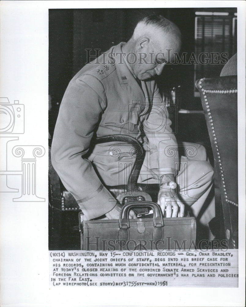 1961 Confidential Records Gen Omar Bradley - Historic Images