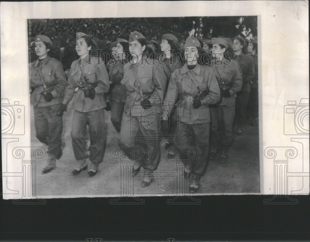 1959 Press Photo Syrian National Guard Military Women - Historic Images