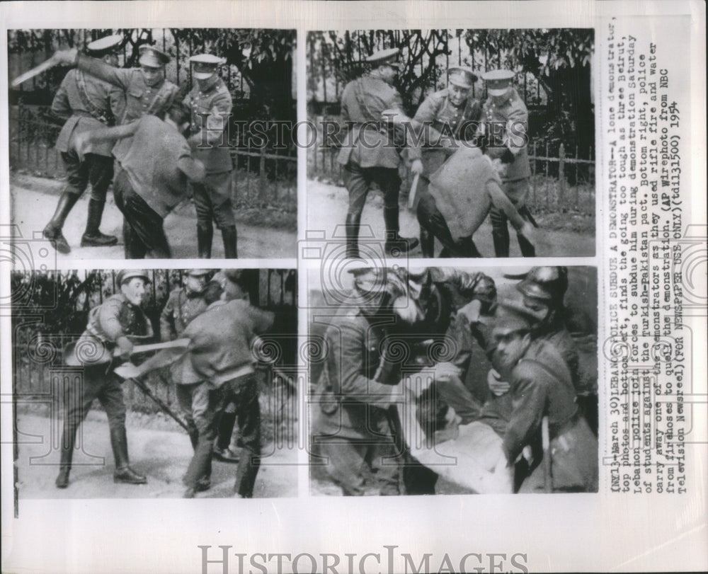 1954, Lebanon Police Subdue Demonstrator - RRU00655 - Historic Images