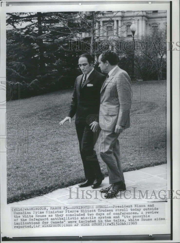 1969 Press Photo President Nixon Pierre Elliott Trudeau - Historic Images