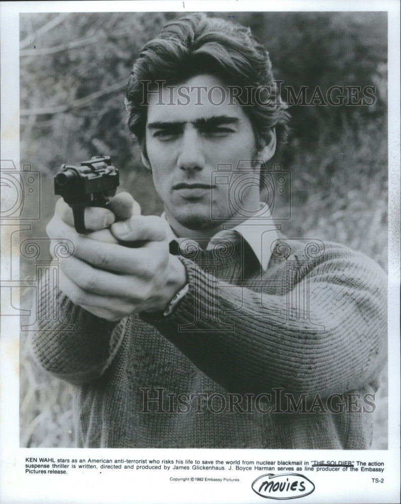 1982, Ken Wahl Soldier American Nuclear Risk - RRU01839 - Historic Images