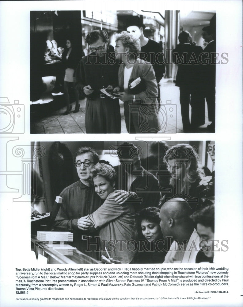 Press Photo Bette Midler Woody Allen Star Tocuhstone - RRU02025 - Historic Images