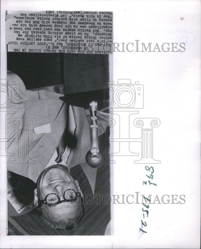 1963 Press Photo Irving Berlin on his 75th birthday - Historic Images