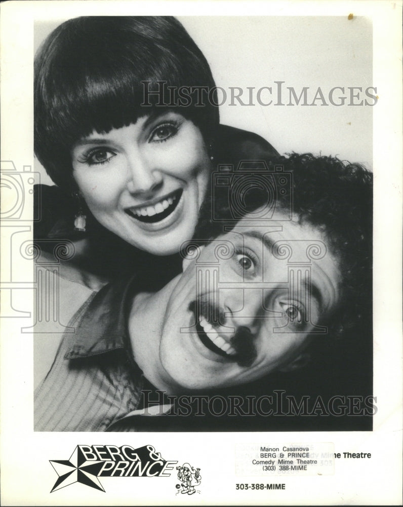 1987 Press Photo Manon Casanova Berg  Prince Comedy Mim - Historic Images