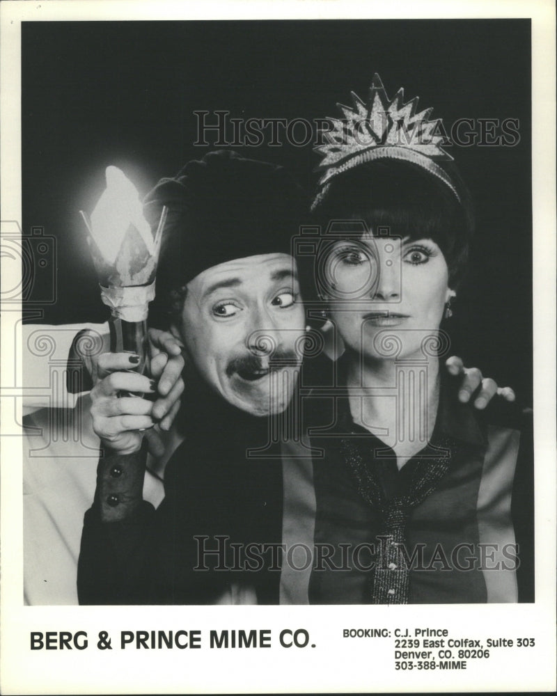 1983 Press Photo Berg &amp; Prince Mime Company Actors - Historic Images