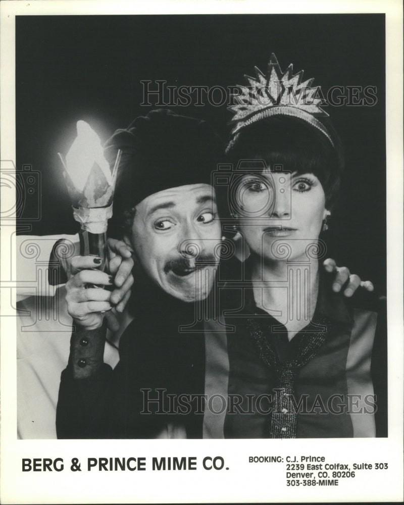 1983 Press Photo Berg & Prince Mime Company Actors - Historic Images