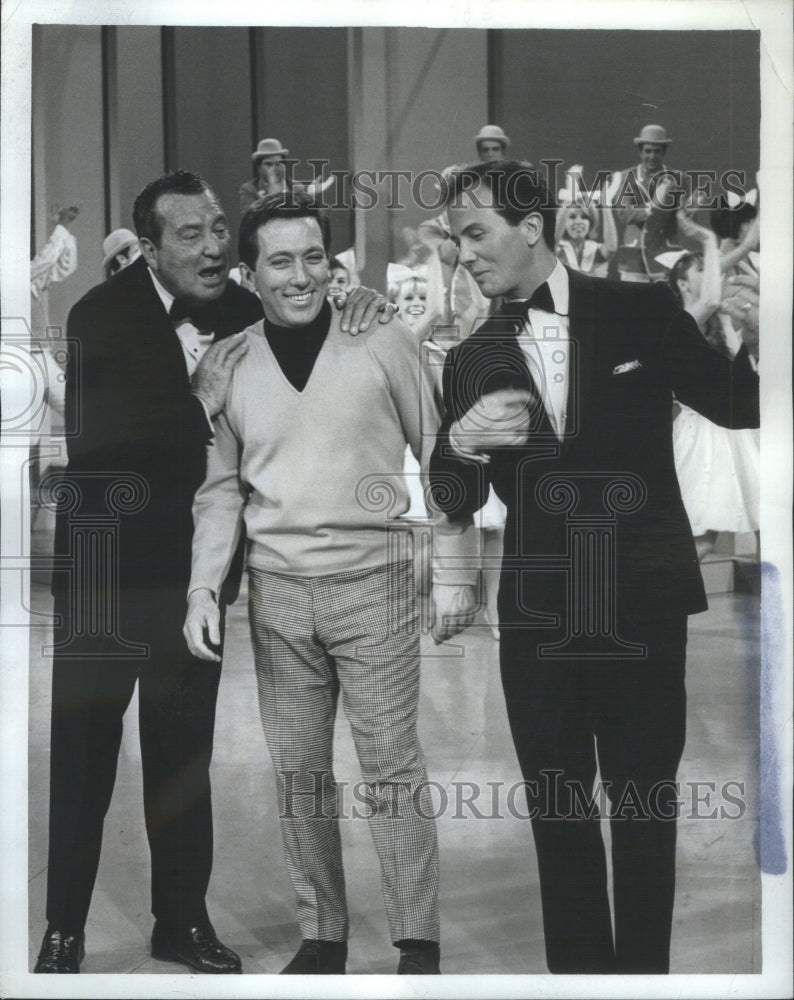 1965 Press Photo Pat Boone Phil Harris Andy Williams - Historic Images