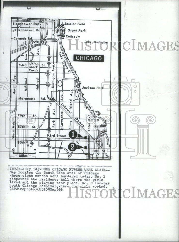 1966, MAP SOUTH SIDE AREA CHICAGO - RRU02721 - Historic Images