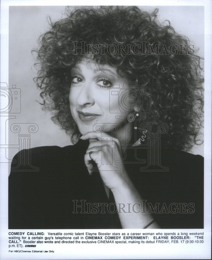 1989 Press Photo Elayne Boosler Telephone Cinemax Comic - RRU02911 - Historic Images