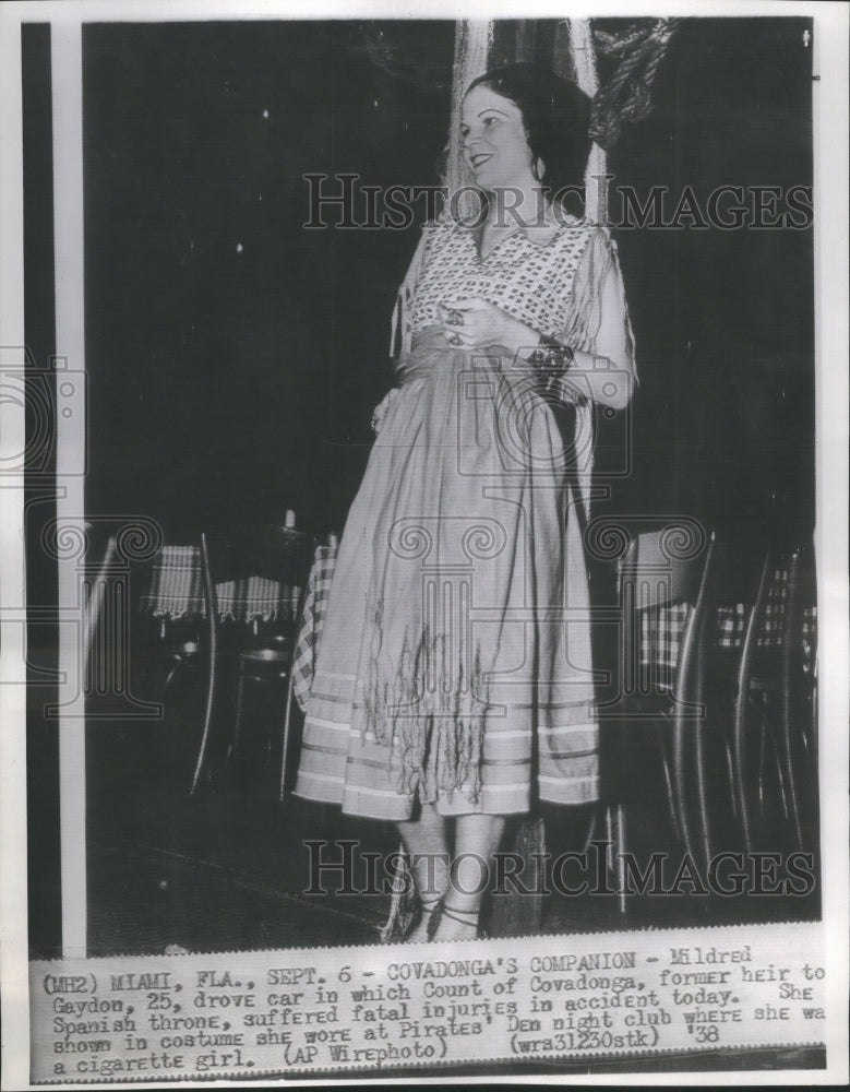 1938 Press Photo Mildred Gaydon Count Covadonga Death - Historic Images