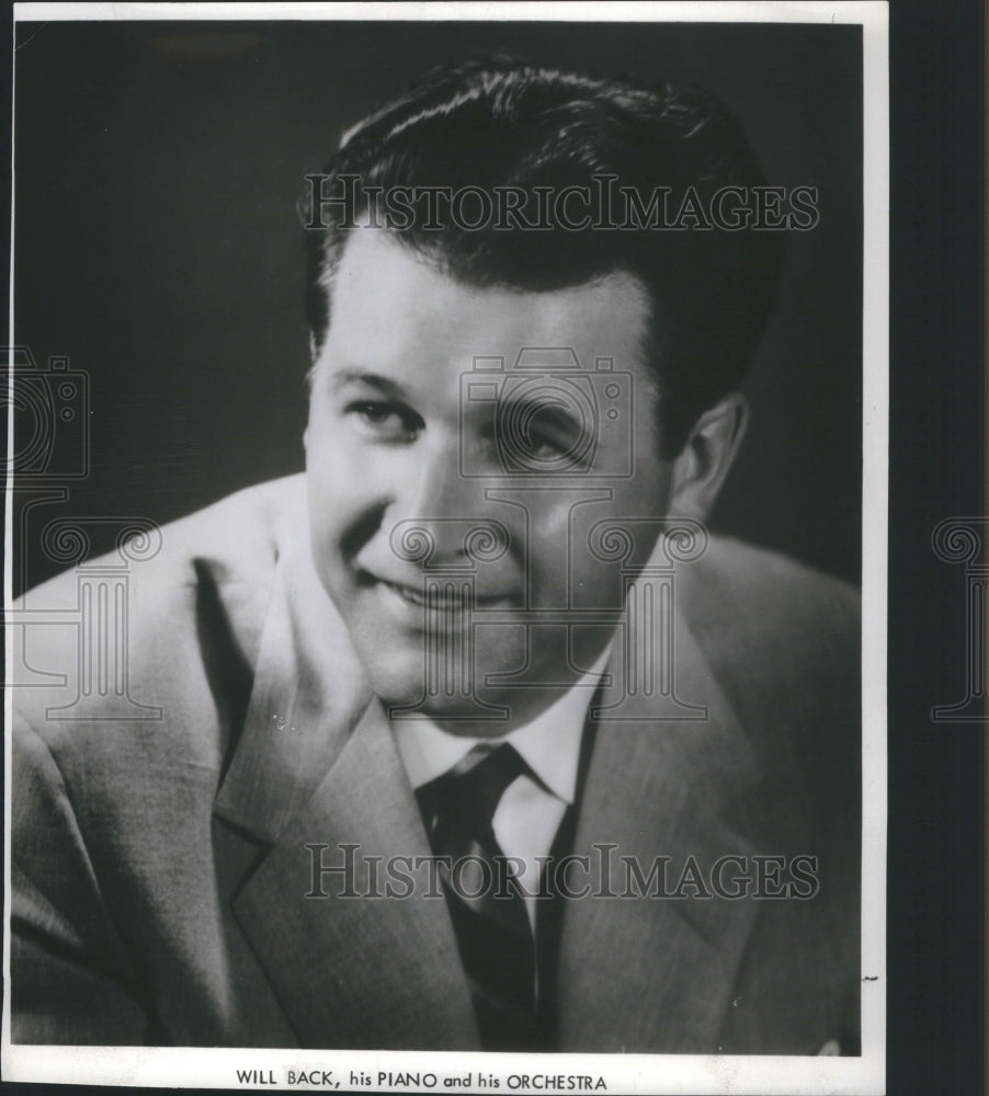 1962 Press Photo Will Back, his piano and his orchestra - RRU03505 - Historic Images