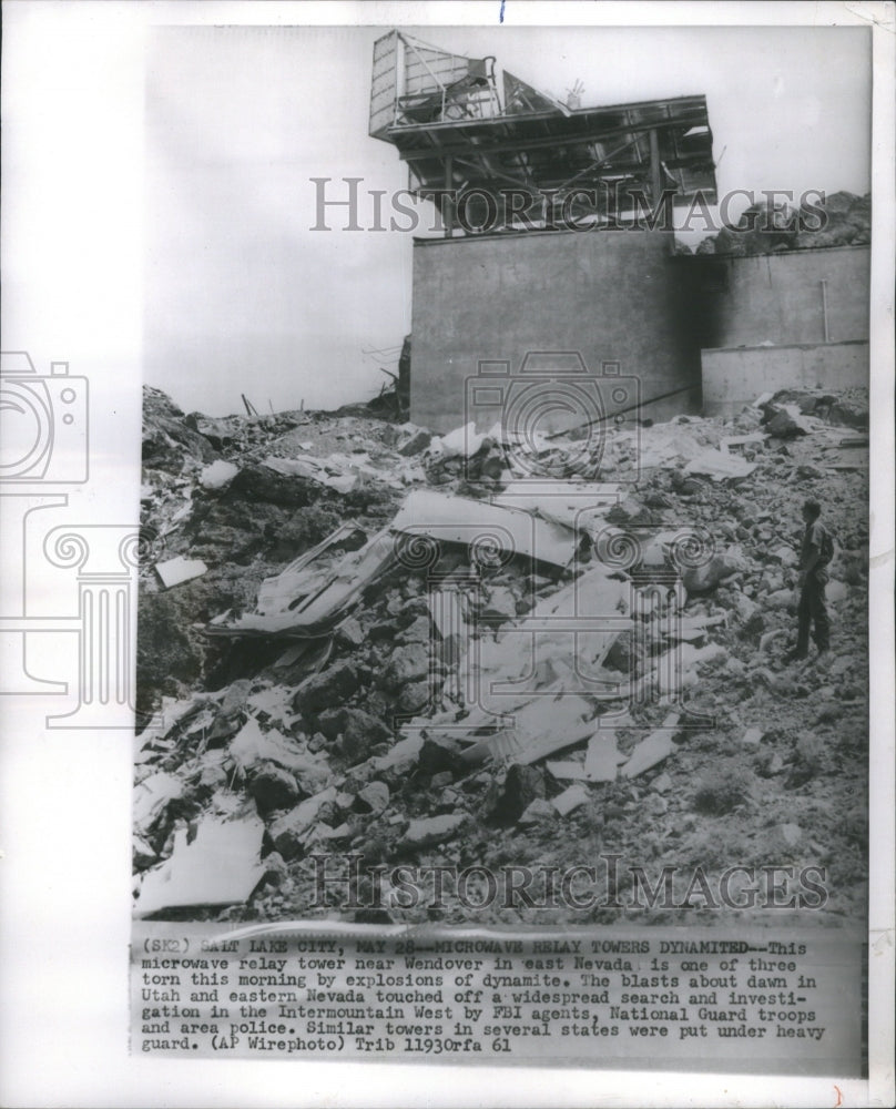 1961, Destroyed Nevada Microwave Towers - RRU04135 - Historic Images