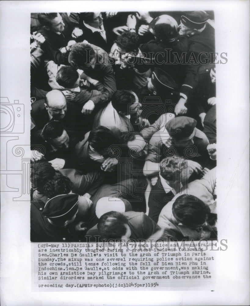 1954, French Police Demonstrators Gen.Charle - RRU04863 - Historic Images