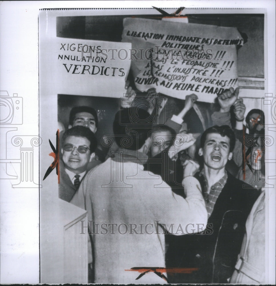 1964, Protest Death Sentences Moroccan Sign - RRU04877 - Historic Images