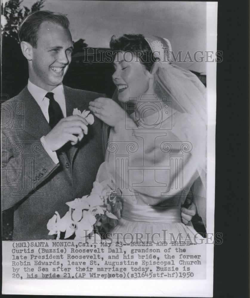 1950 Curtis Roosevelt Dall Bride Wedding - Historic Images