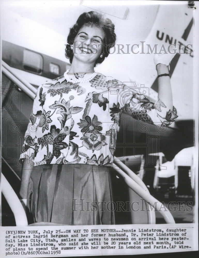 1958 Jennie Lindstrom Ingrid Bergman Actor - Historic Images