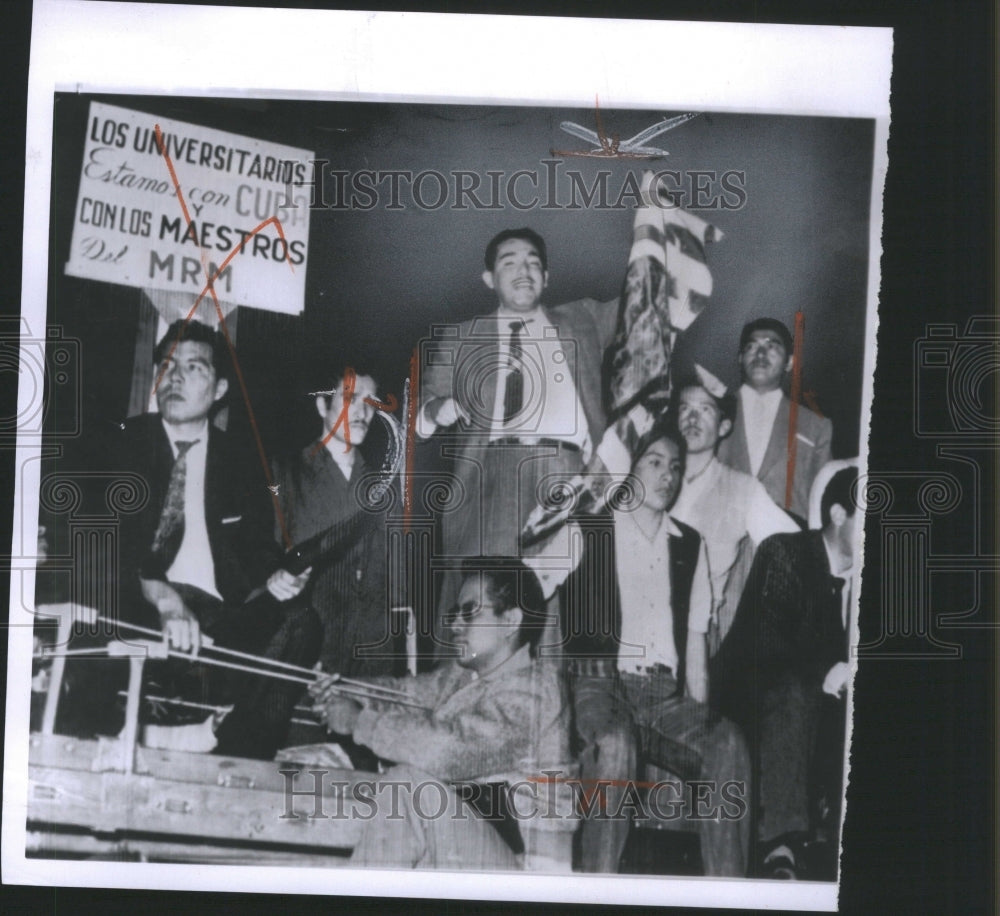 1960 Riot Flag Burning Police Antonio Adame - Historic Images