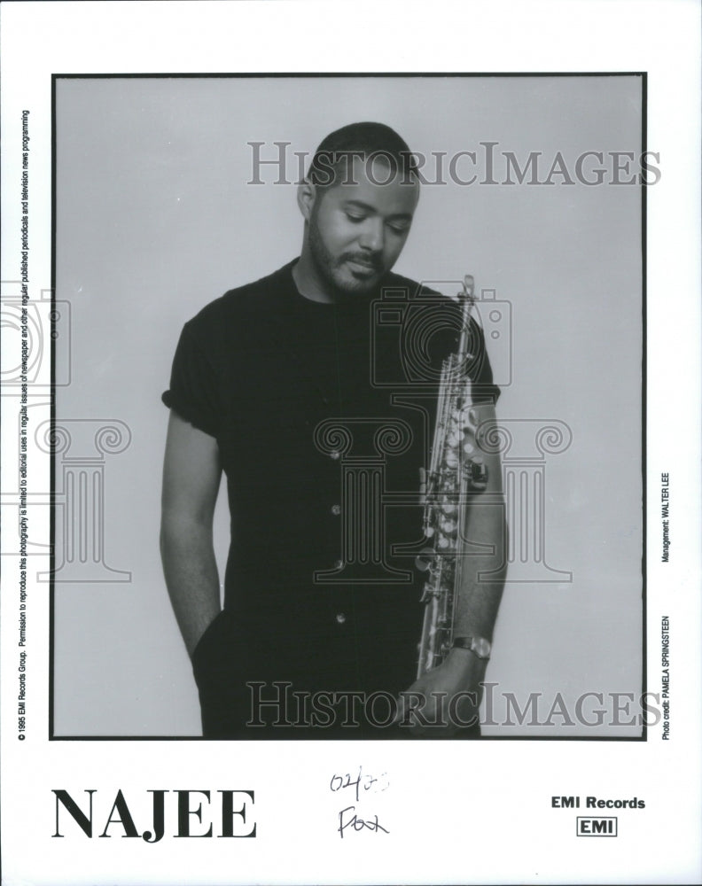 1995 Jerome Najee Rasheed Jazz Saxophonist - Historic Images