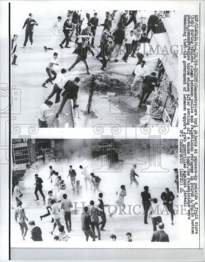 1969 Palestinian Demonstration Riot Beirut - Historic Images